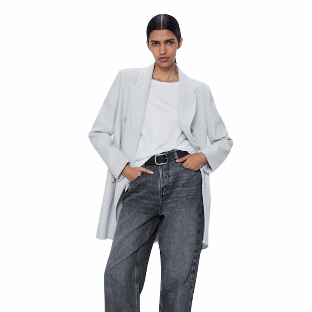 Zara Grey Double Breasted Coat